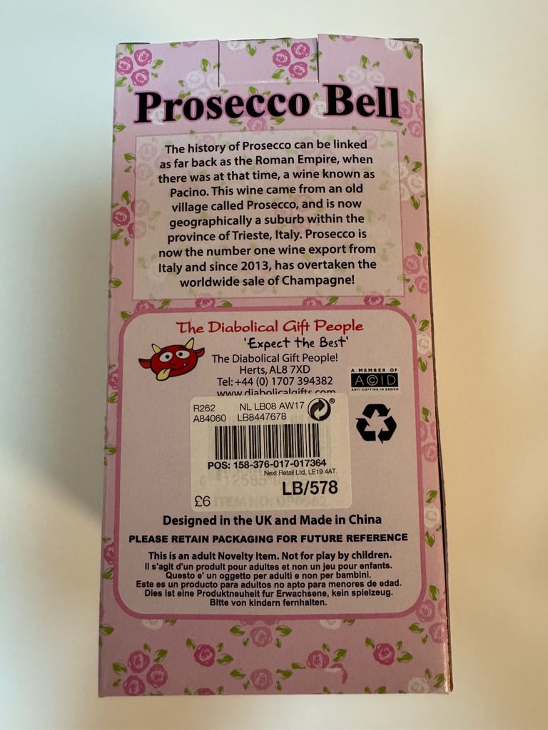 Fun - Prosecco Bell - perfect for the person who loves Fizz