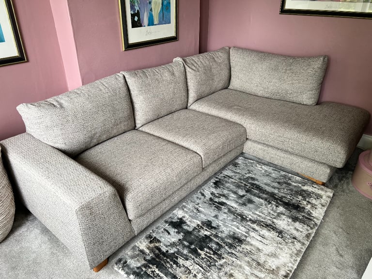 NEXT Corner Suite Sofa Chaise Settee Living Room Grey