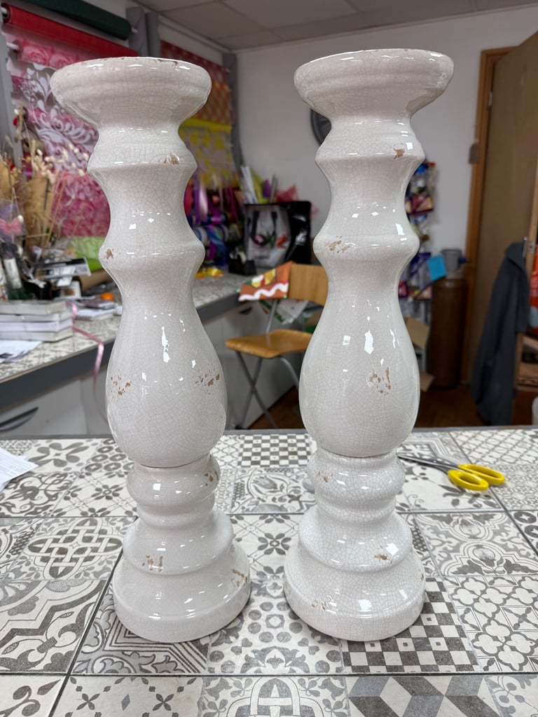 image for Set of 2 tall candle pillars 