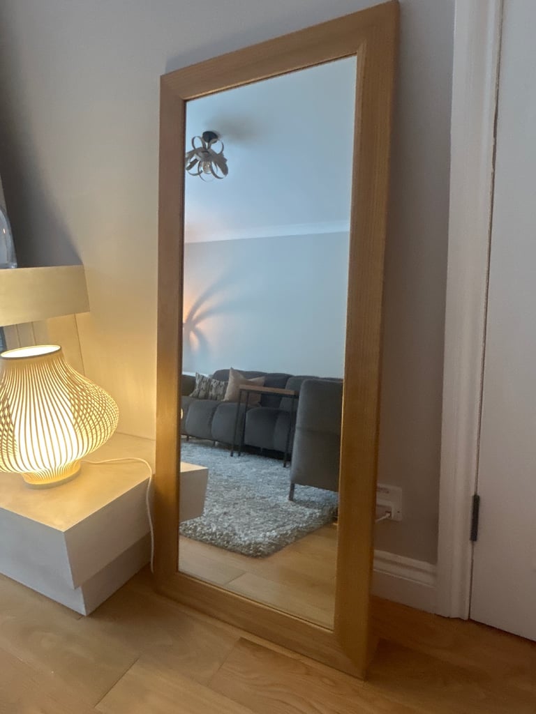 Vintage Habitat Port mirror in oak 