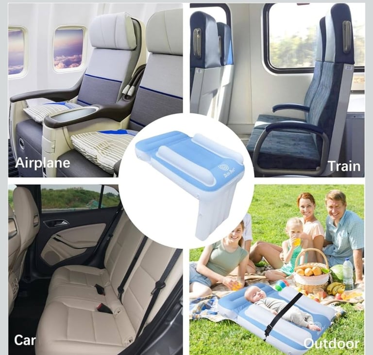 Blublu Park Airplane Bed for Toddlers, Toddler Travel Bed for Kids, Airplane Seat Extender