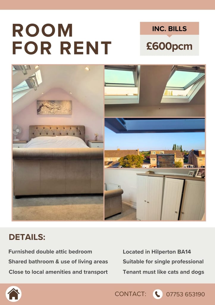 Double loft room to rent