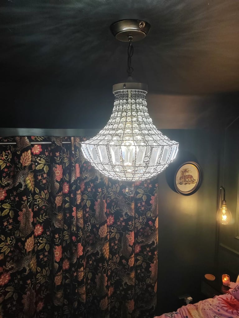 Knightsbridge Crystal Antique Brass Chandelier 