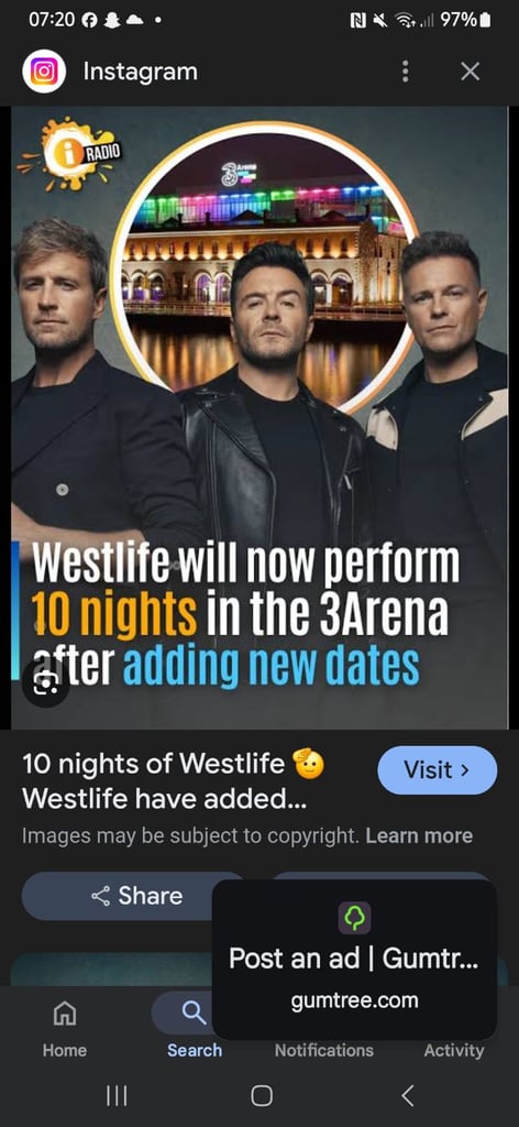 4 WESTLIFE tickets 3Arena dublin