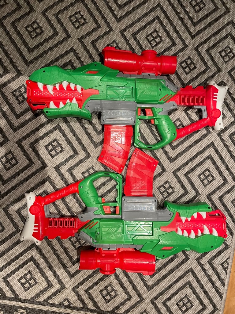 image for 2x NERF DinoSquad toy guns