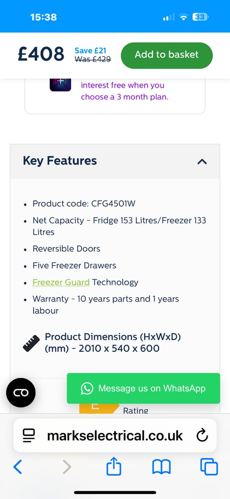 Brand new fridge freezer 