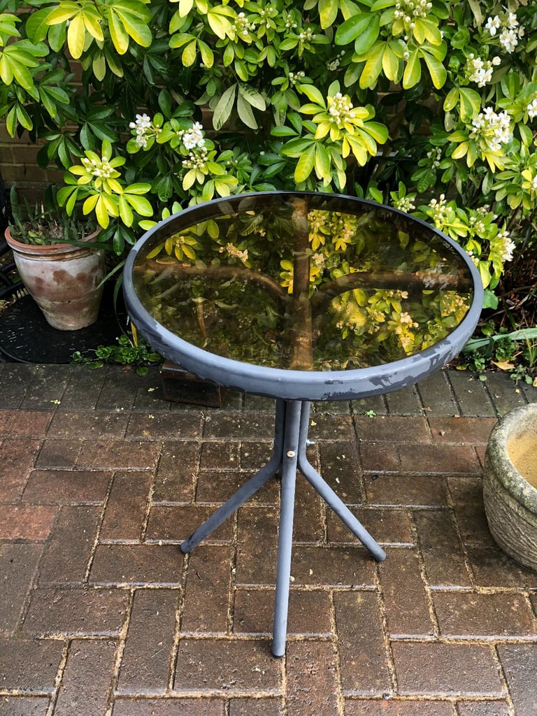 image for Garden Table Metal and glass 