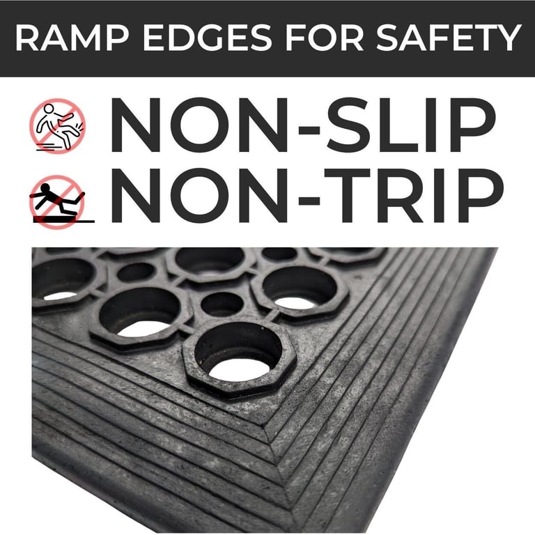 Non-Slip Anti-Fatigue Rubber Indoor & Outdoor Door Entrance / Industrial Kitchen Mat