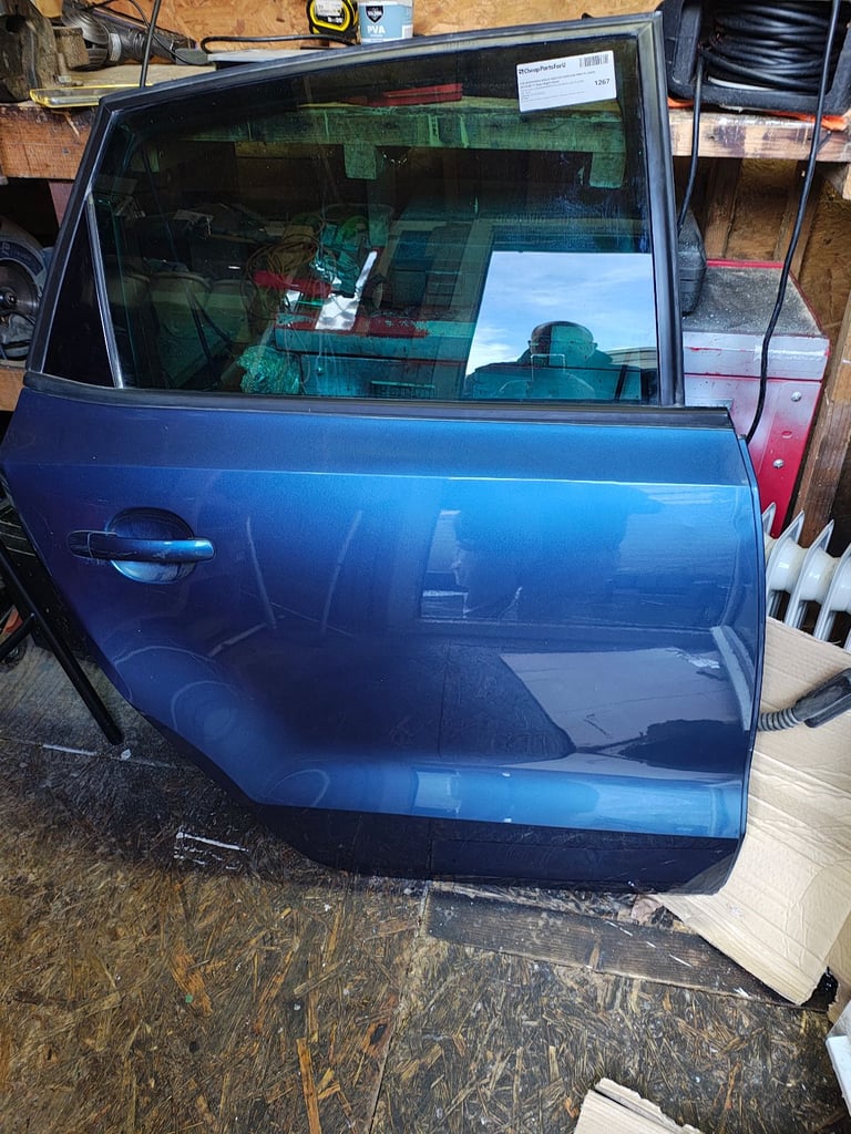 VW polo 2016 rear drivers door blue 