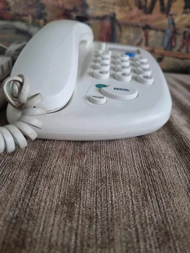 1980s CWP200 Push Button Corded White Telephone Vintage Retro