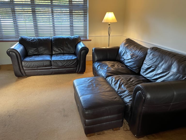 Dark Brown leather Sofa set 