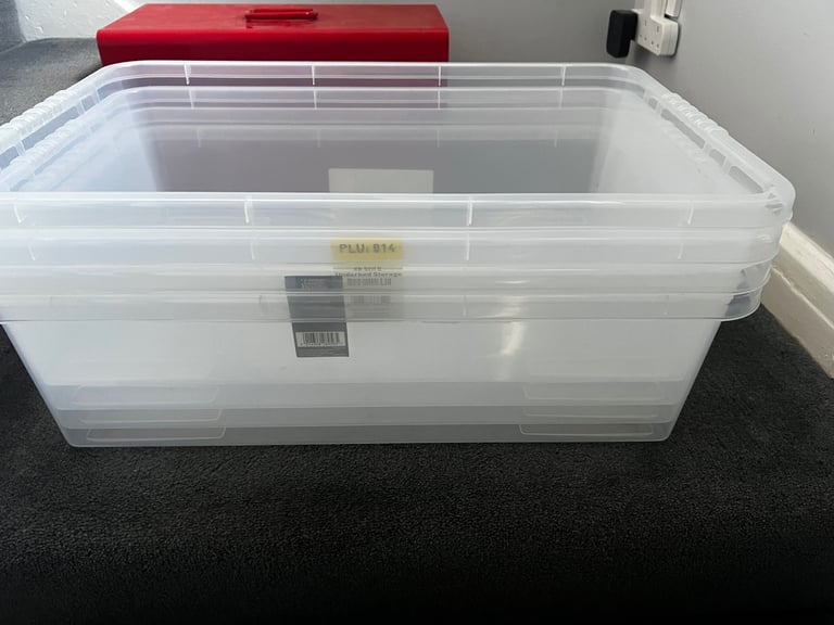 X4 Plastic storage boxes no lids price for all