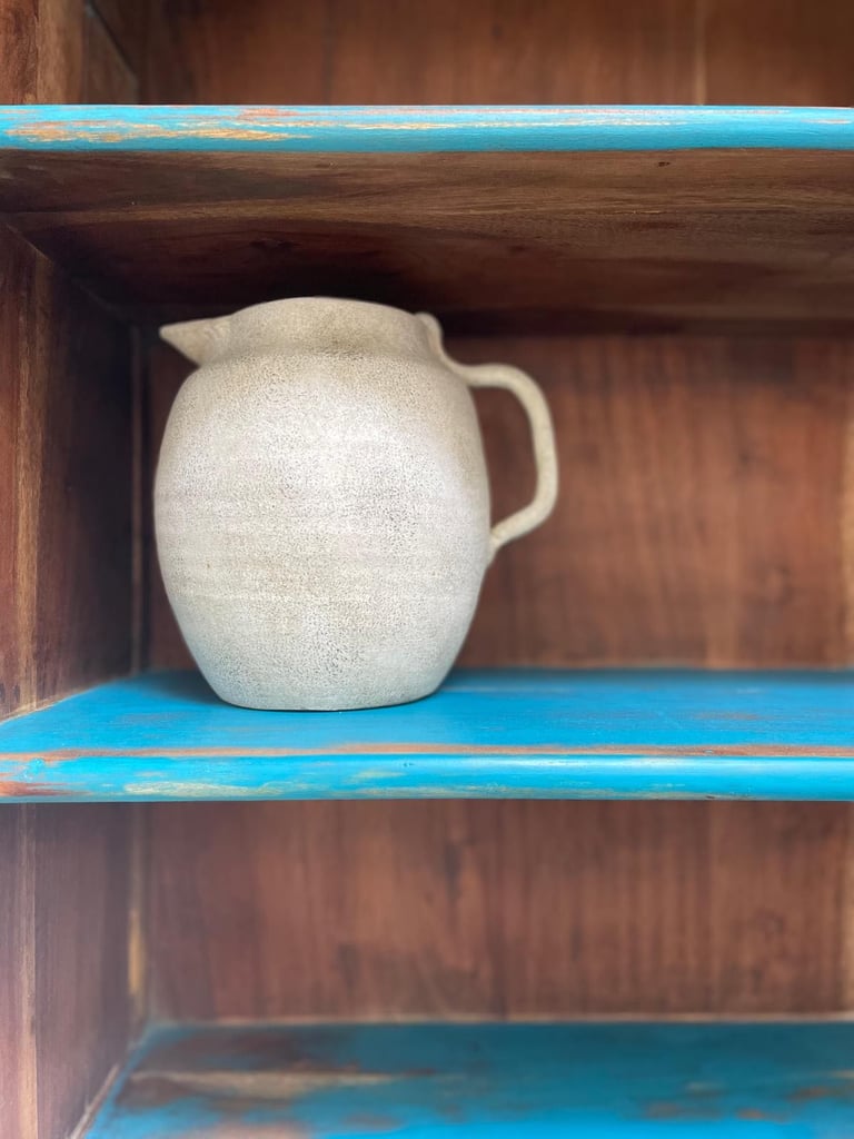 Beautiful Vintage Solid Wood Kitchen Dresser, hand painted 