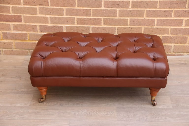 Chesterfield Long Footstool on Castors (UK Delivery)