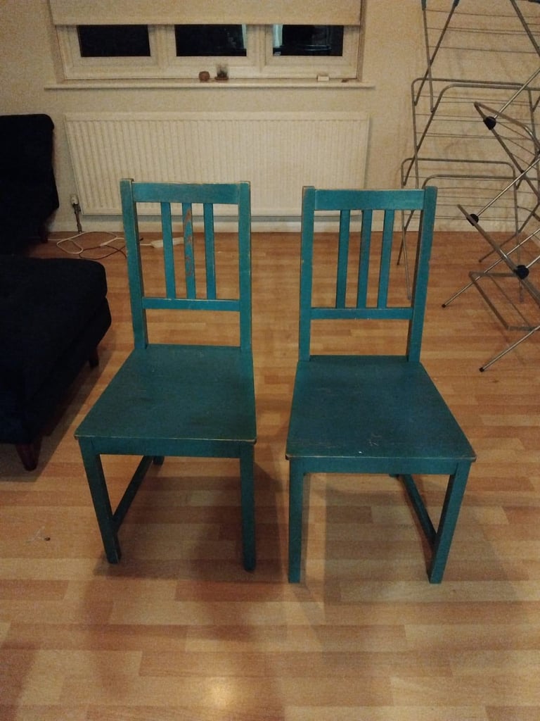 blue dining table chairs