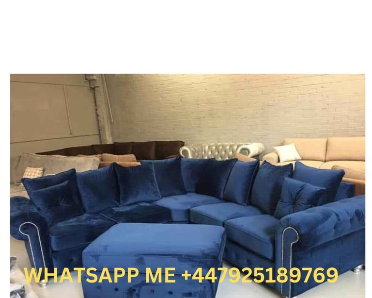 image for 🌹❤Luxuries brand new 3 seater corner sofa 2 seater ashwin velvet sofa