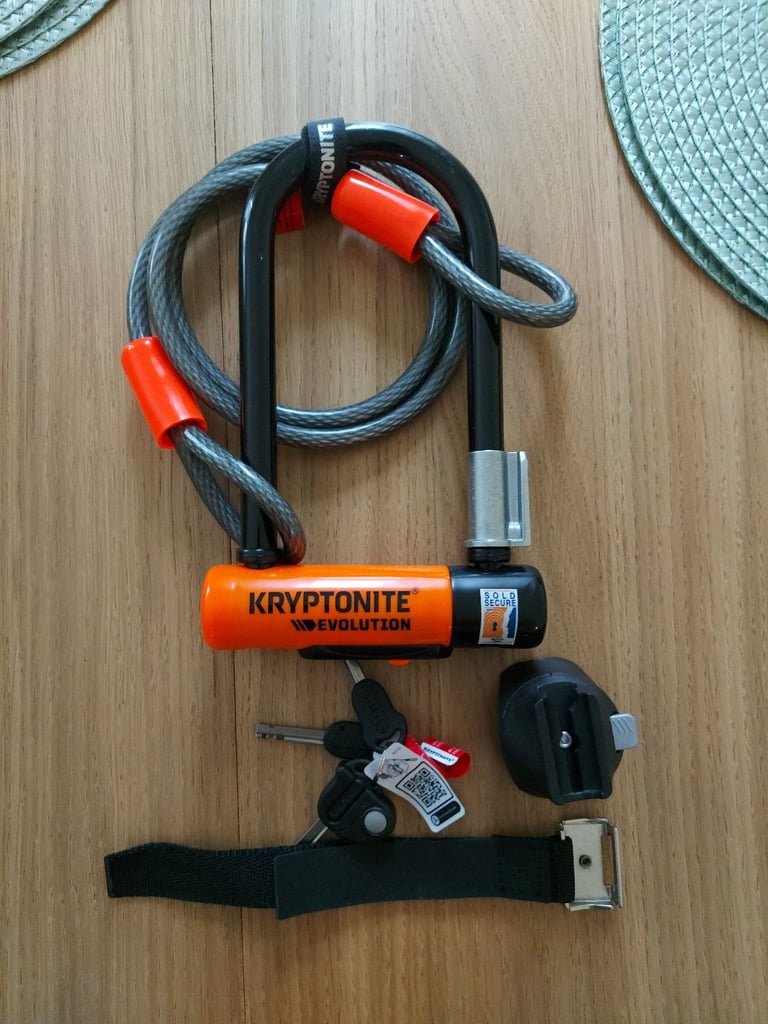 image for Kryptonite Evolution Mini-7 Bicycle U-Lock w/ 4’ KryptoFlex Double Loop Cable~SOLD SOLD 