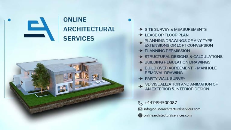 From £595 GBP: Planning (Extensions/ Loft)/ Architectural Services/ 2D/ 3D/ Structural Engineers