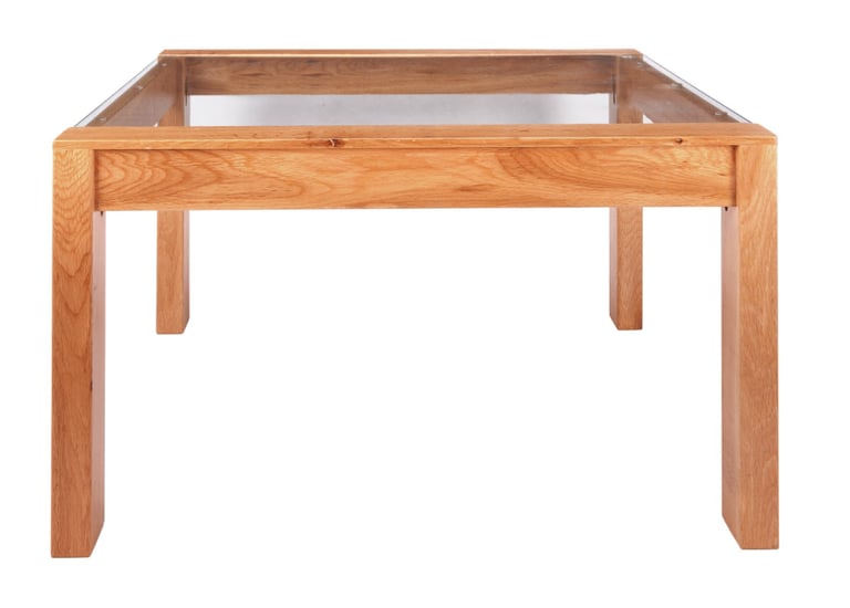 Square Solid Wood & Glass Coffee Table