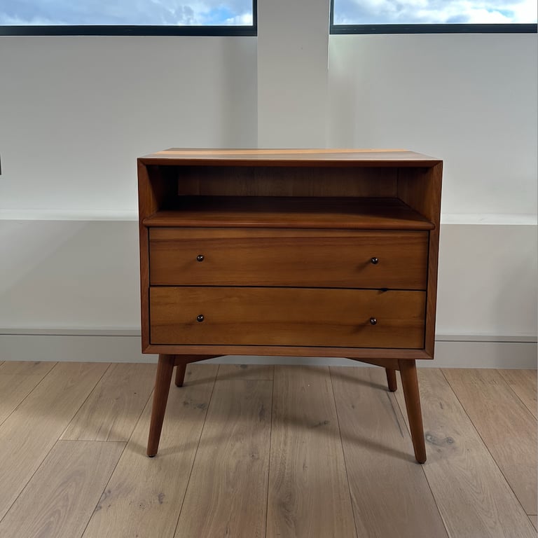 image for WEST ELM: Mid-Century Modern Open Bedside Table