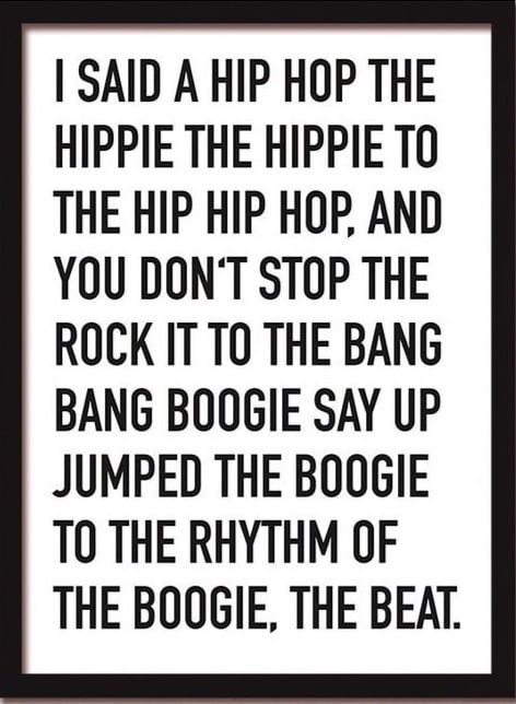 image for Huge frame with picture hip hop lyrics song rapper delight 