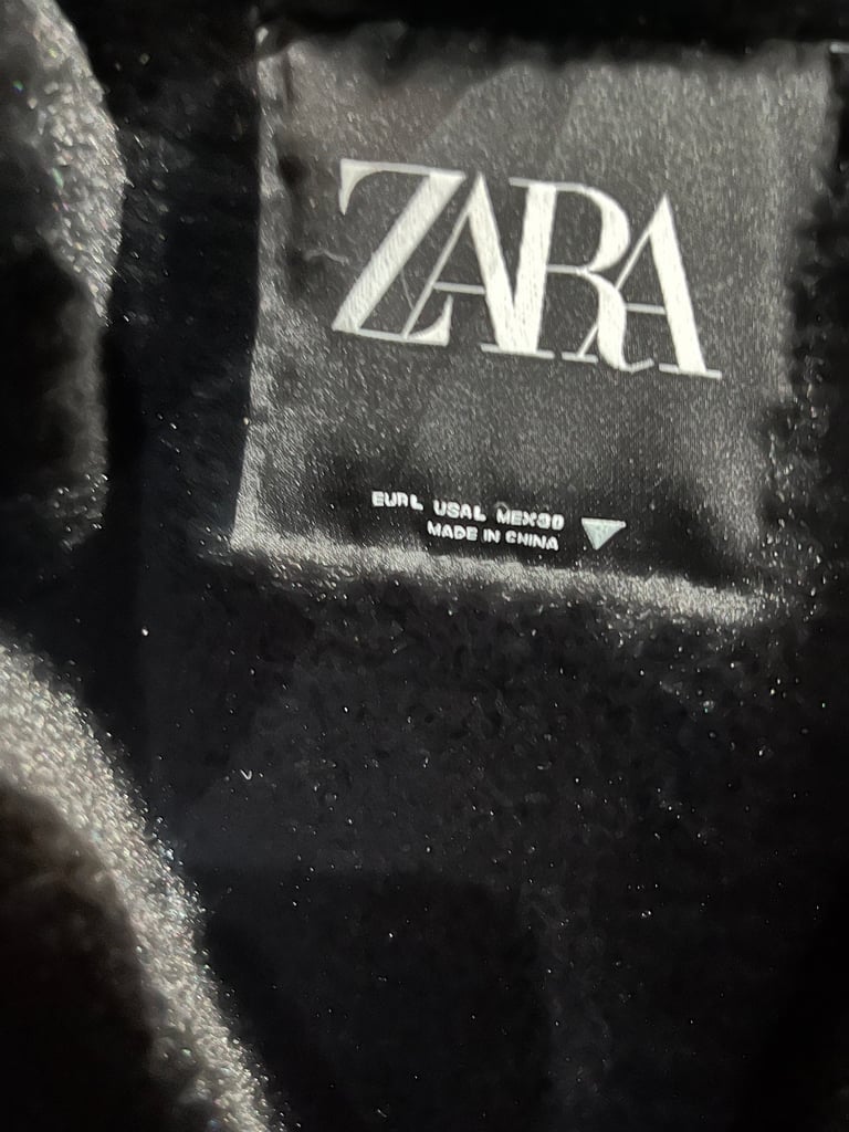 Zara black thick waterproof parka coat