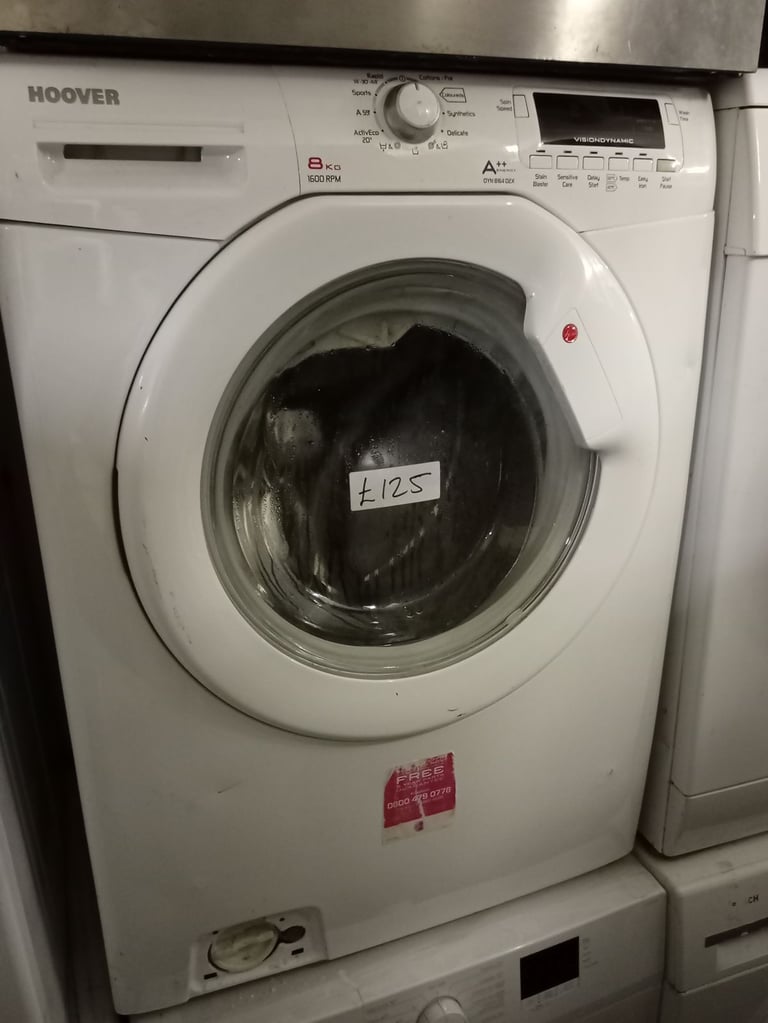 image for Hoover 8kg washing machine 1600 fast spin energy rating a++ £125
