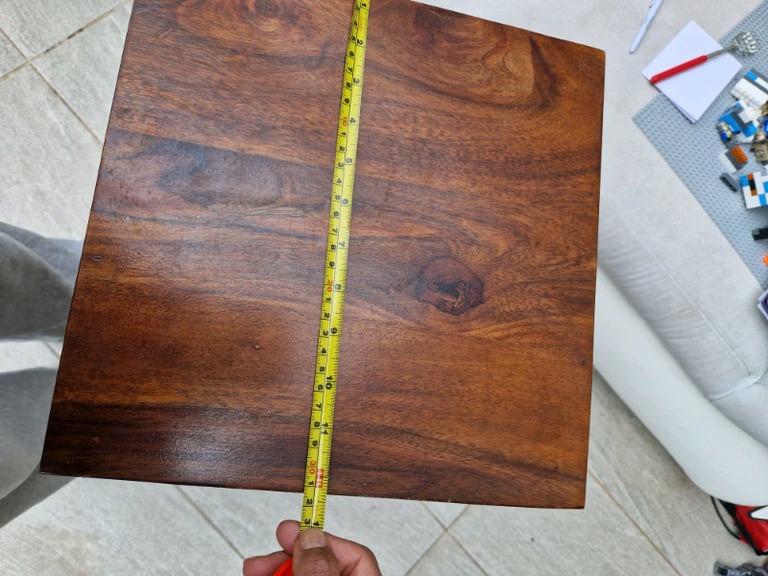 Solid wood side table with drawer. 12 inch sqr 29.5inch tall