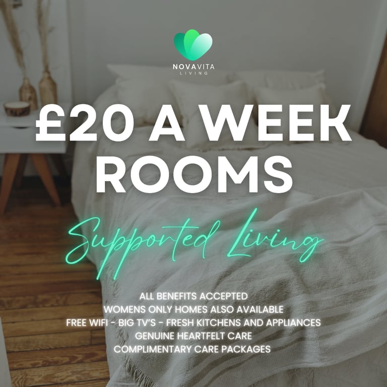 image for Mature Tenants over 30 LUXE Double Room! Supported Accommodation Living - DSS, BENEFIT, TO LET, RENT