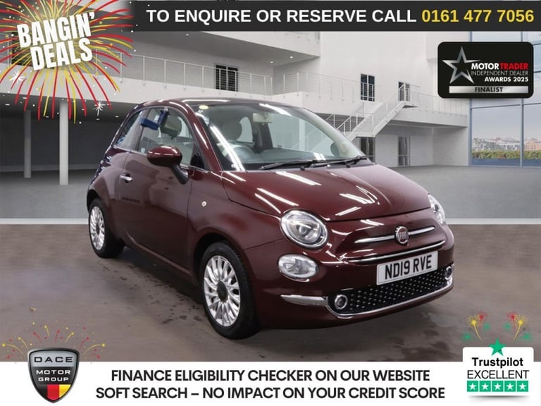2019 Fiat 500 1.2 Lounge 3dr HATCHBACK PETROL Manual