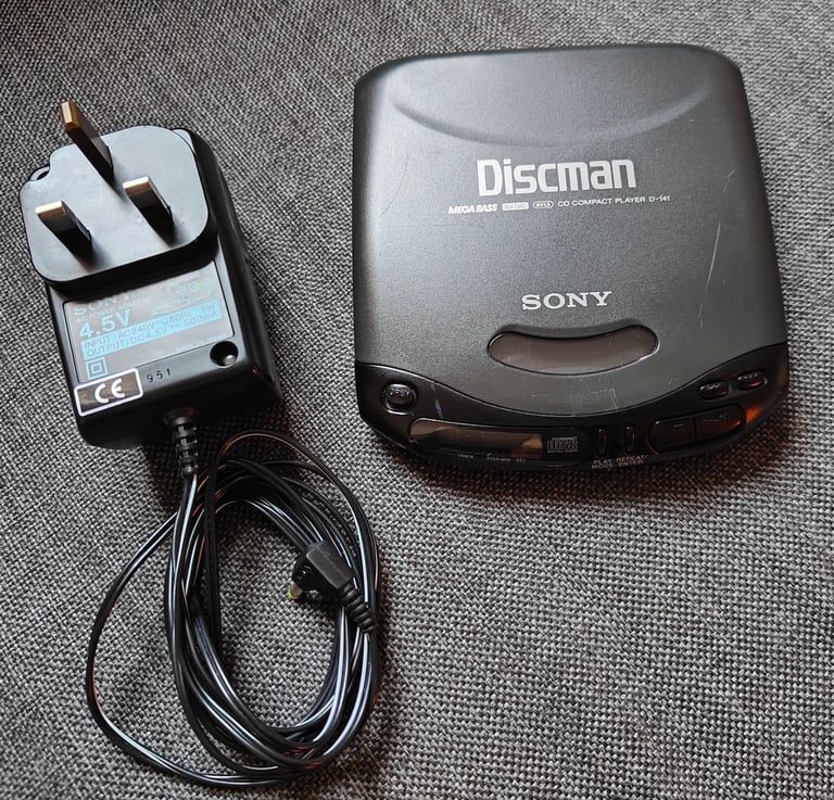 image for Sony Discman Mega Bass D-141 Portable CD Player with Power Supply Fully Working