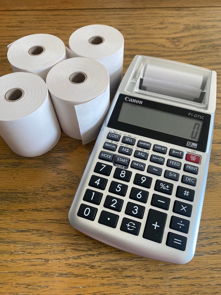 Canon printing calculator with 4 spools