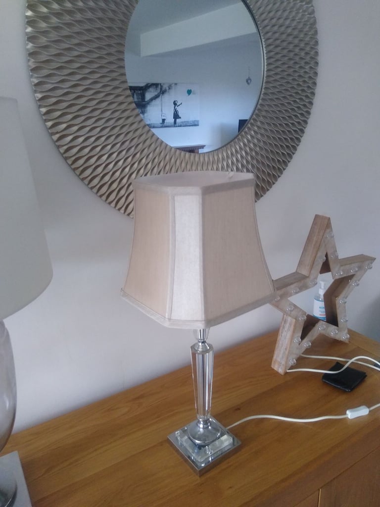 Beautiful Lounge/Bedroom Glass/Chrome Lamp