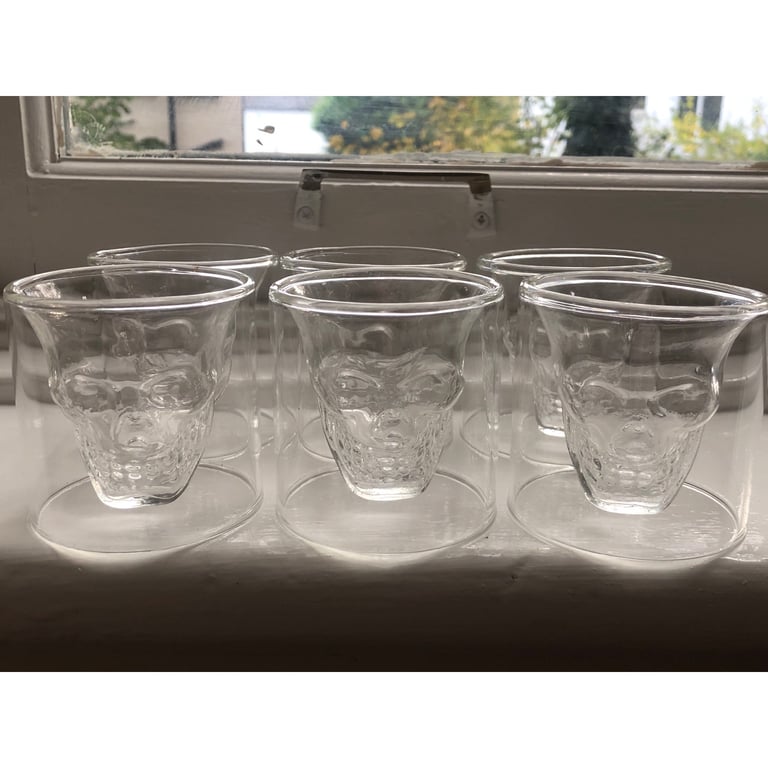 image for 6 Cut out skull Shot Glasses 