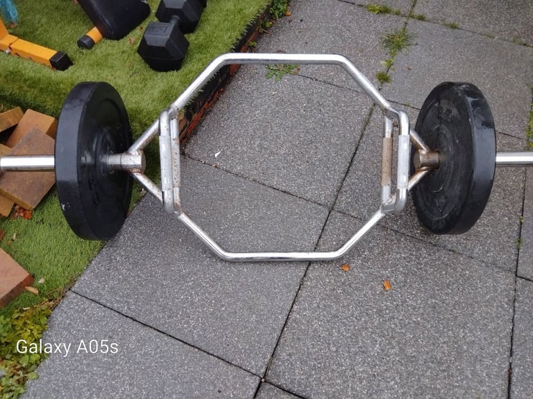 image for 20kg hex bar with 30kg rubber plates 