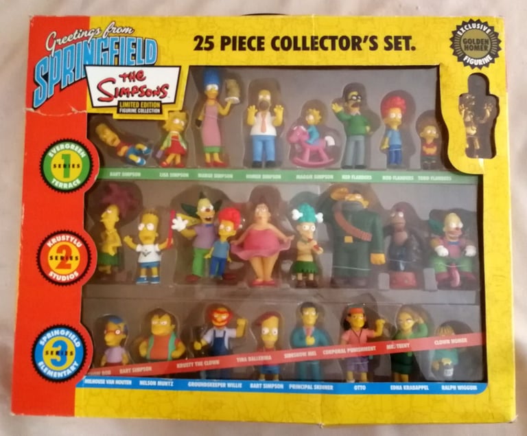 image for The Simpsons 25 Piece Figurine Collector's Set With Golden Homer + Extra Figure
