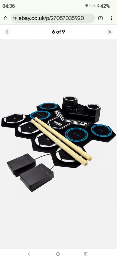 PDT RockJam Roll up Drum Kit Bluetooth 