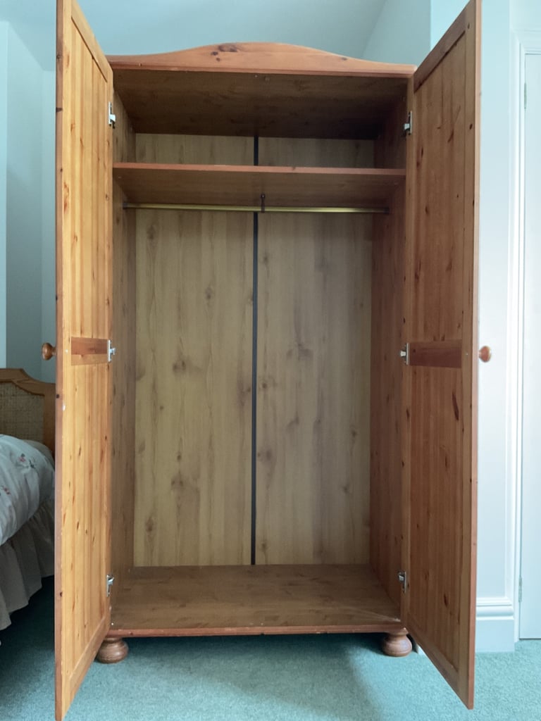 PAIR OF SOLID PINE WARDROBES - Already Disassembled For Ease Of Transportation