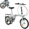 Hi-ten Steel 6 Speed Folding Bike 16&quot; Wheel With Shimano Gears Bicycle Commuter Foldable Brand New