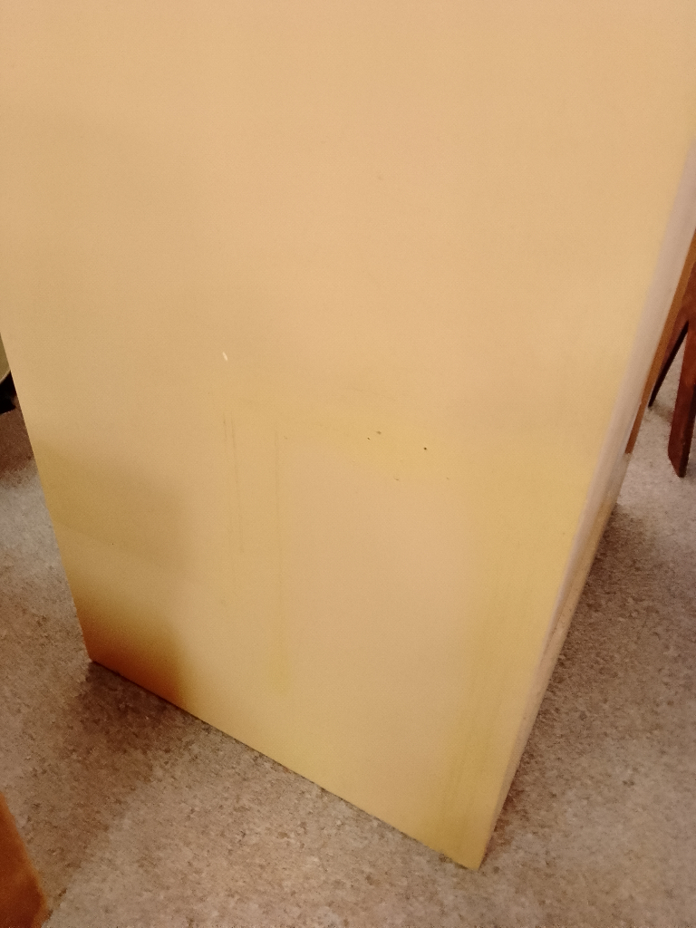 Vintage Pantry Cupboard. Could be used as a linen/haberdashery cupboard. Tan/caramel in colour.