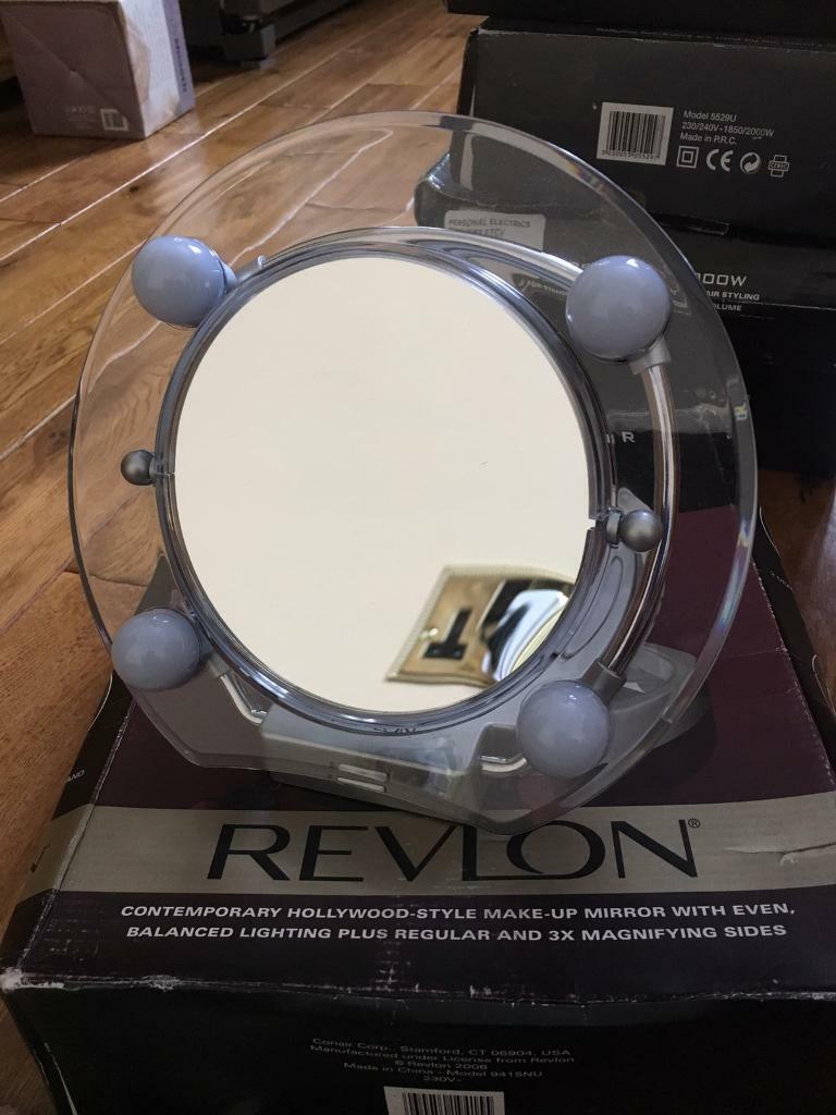 Revlon contemporary Hollywood style make up mirror with 3 x magnifying side