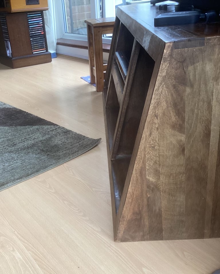 Dark Mango TV Unit Slanted Style