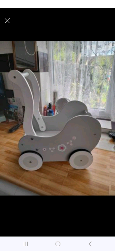 Wooden dolls best sale pram argos