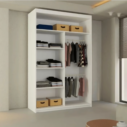 Brand New - Lisbon Mirror Sliding Door Wardrobe - White - SAME/NEXT DAY DELIVERY