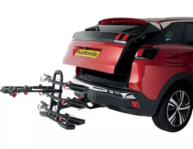 Halfords Advanced 3 Bike Towbar Mounted Electric MTB Hybrid Road eBike Tow Bar Platform  Rack