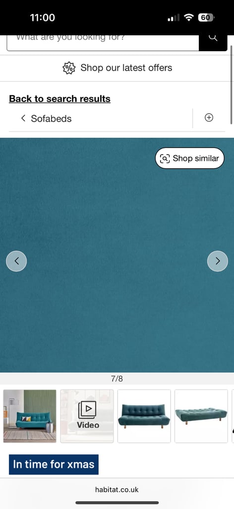 Habitat click clack sofa bed - teal