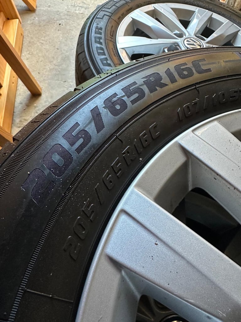 image for VW transporter alloy wheels and Radar Argonite Alpine winter tyres