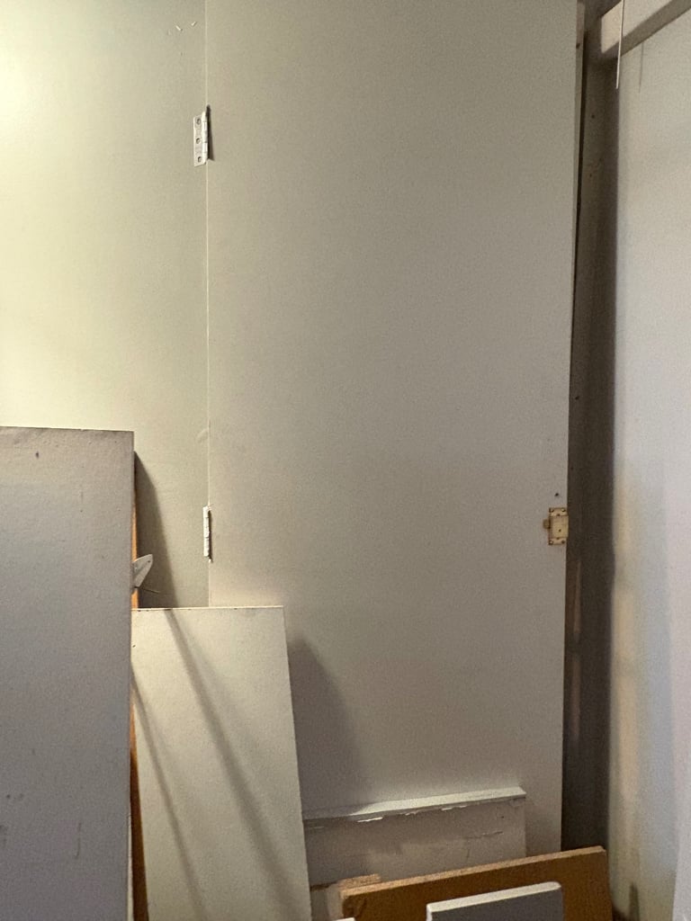 Random pieces of wood shelves doors DIY