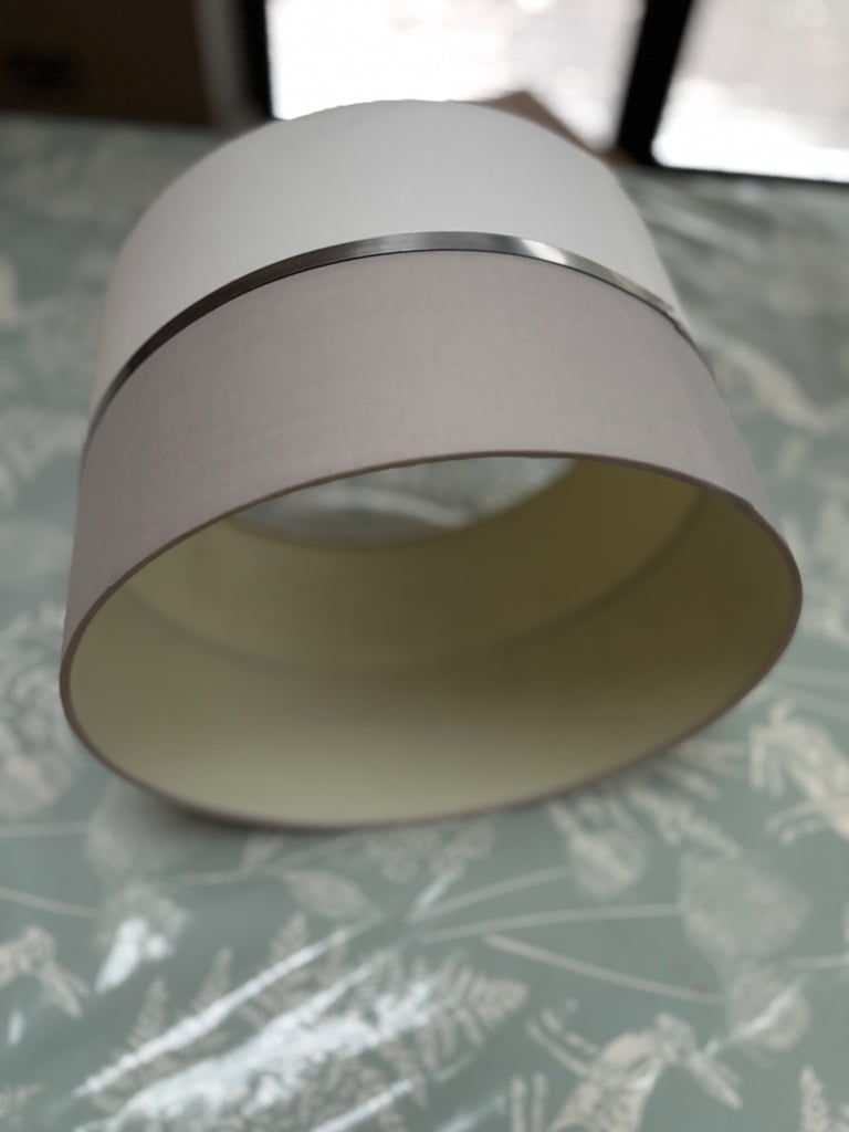 Silver/grey and cream Lampshade