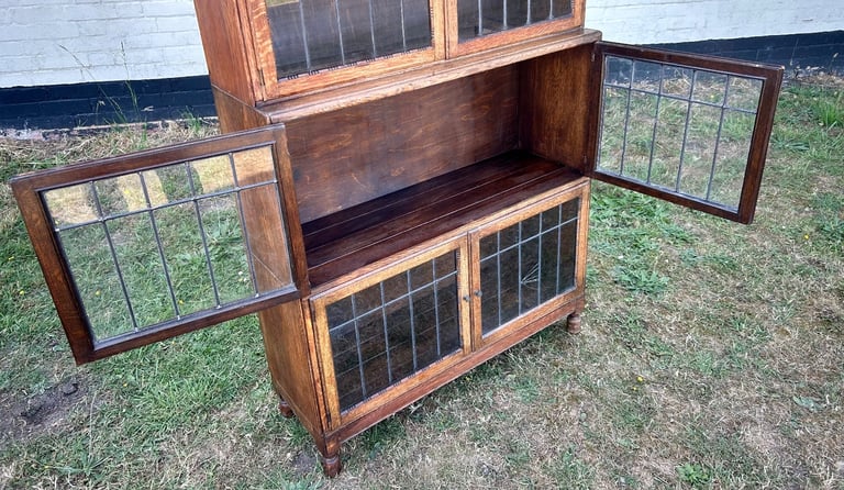 Oak minty antique bookcase drawer cabinet chest of draws desk vintage haberdashery library